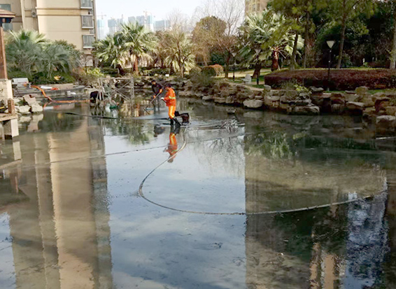 正定景观池淤泥清理